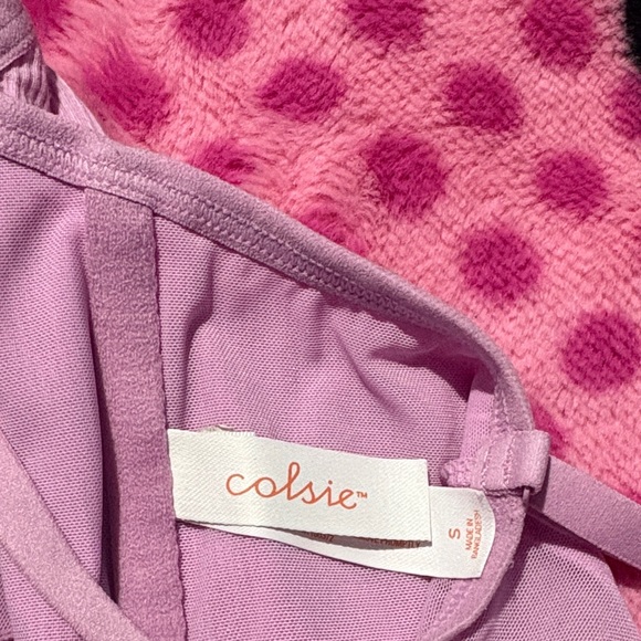 Colsie Pink Ribbed Corset Top - Picture 2 of 3